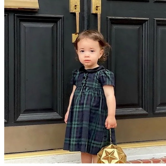 New! Peter Pan Collar Holiday Plaid Dress - Picture 5 of 8